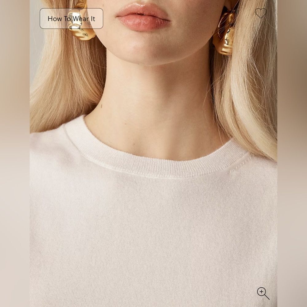 NWT J CREW Featherweight cashmere-blend cropped sweater shell in Ivory - Picture 7 of 10